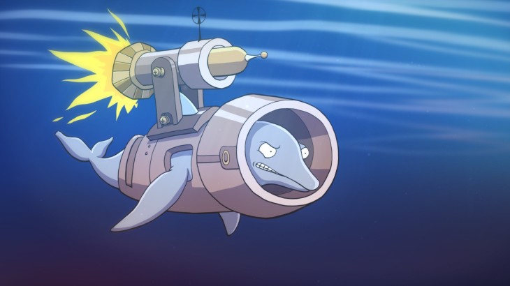 Mówiłem o braku logiki! Po co celownik skoro jest zamocowany ponad oczami delfina-torpedy?